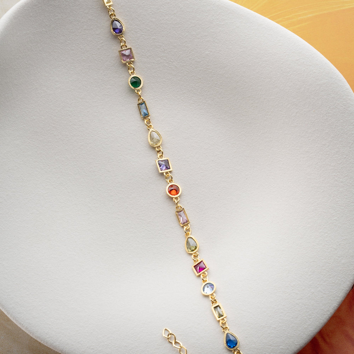 Asimetrik Mix Taşlı Bileklik | 925 Ayar Gümüş – Jeweliay Jewelry – 26