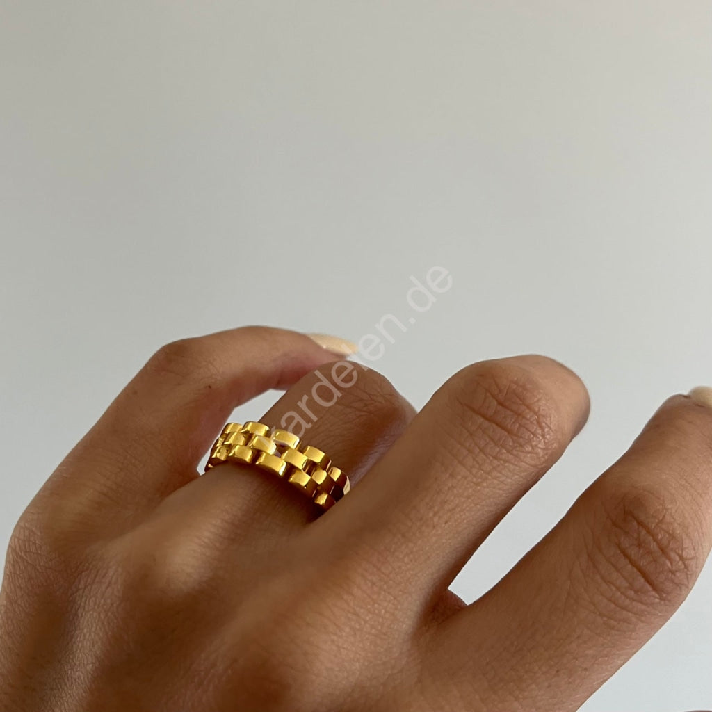 Ayarlanabilir Saat Kordonu Motifli Yüzük | 925 Ayar Gümüş – Jeweliay Jewelry – 5