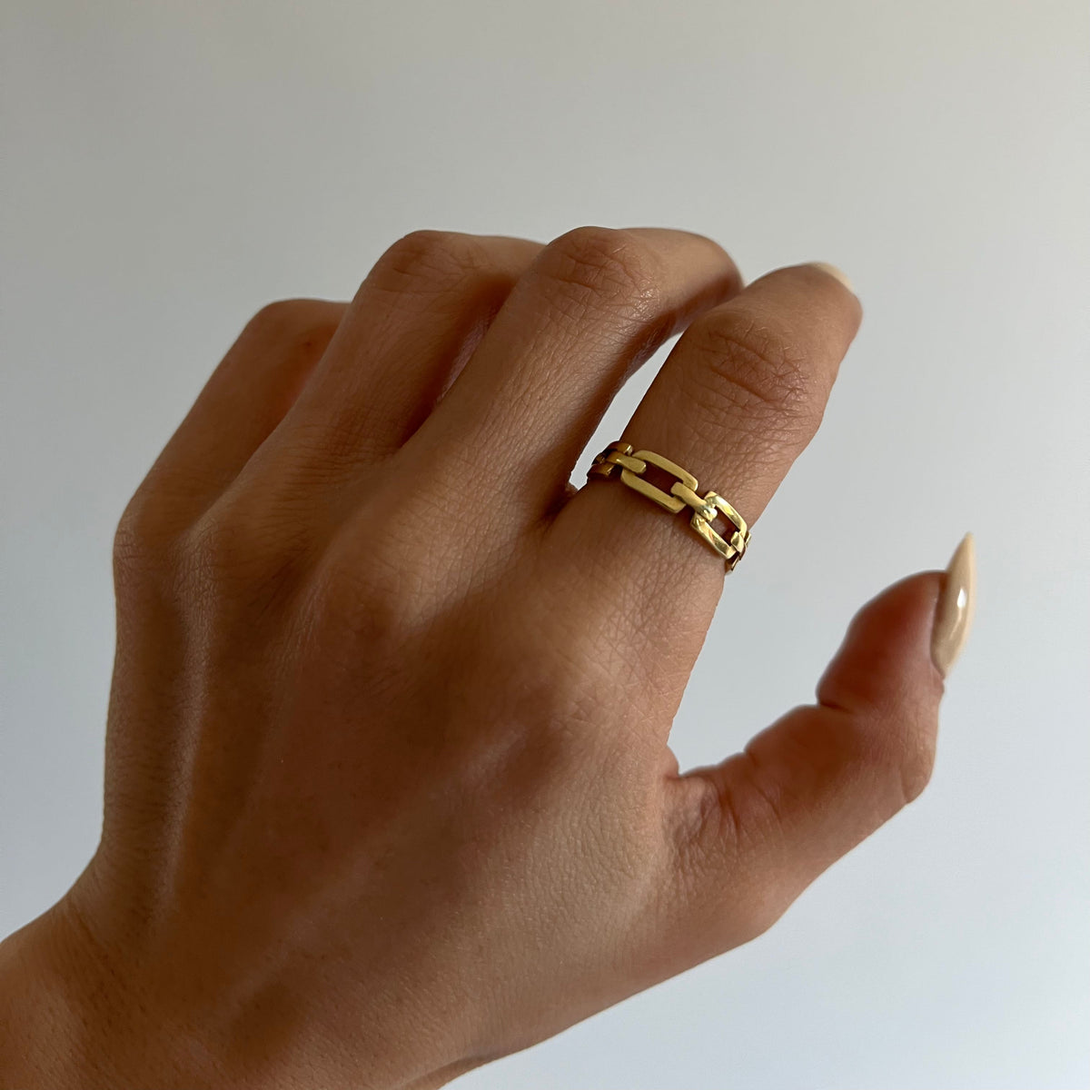 Ayarlanabilir Zincir Motifli Yüzük | 925 Ayar Gümüş – Jeweliay Jewelry – 4