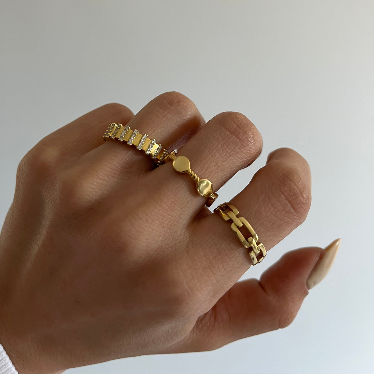 Ayarlanabilir Zincir Motifli Yüzük | 925 Ayar Gümüş – Jeweliay Jewelry – 5