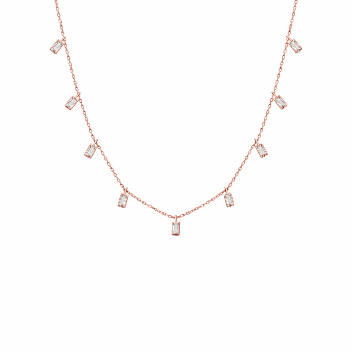 Baget Taş Sallantılı Kolye | 925 Ayar Gümüş – Jeweliay Jewelry – 3 – Rose beyaz fon #RENK_rose