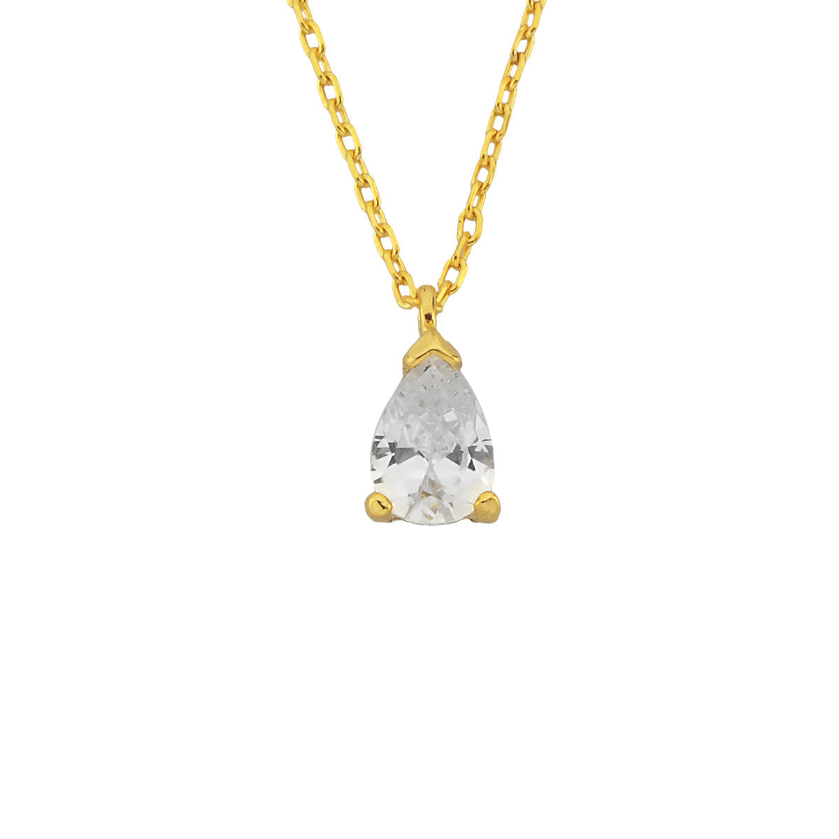 Damla Taşlı Kolye | 925 Ayar Gümüş – Jeweliay Jewelry – 1 – Gold beyaz fon #RENK_gold