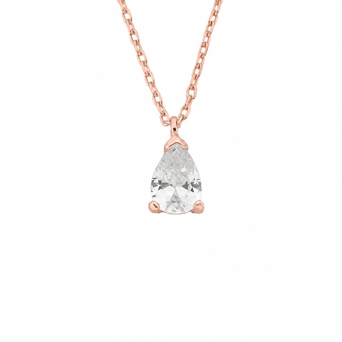 Damla Taşlı Kolye | 925 Ayar Gümüş – Jeweliay Jewelry – 3 – Rose beyaz fon #RENK_rose