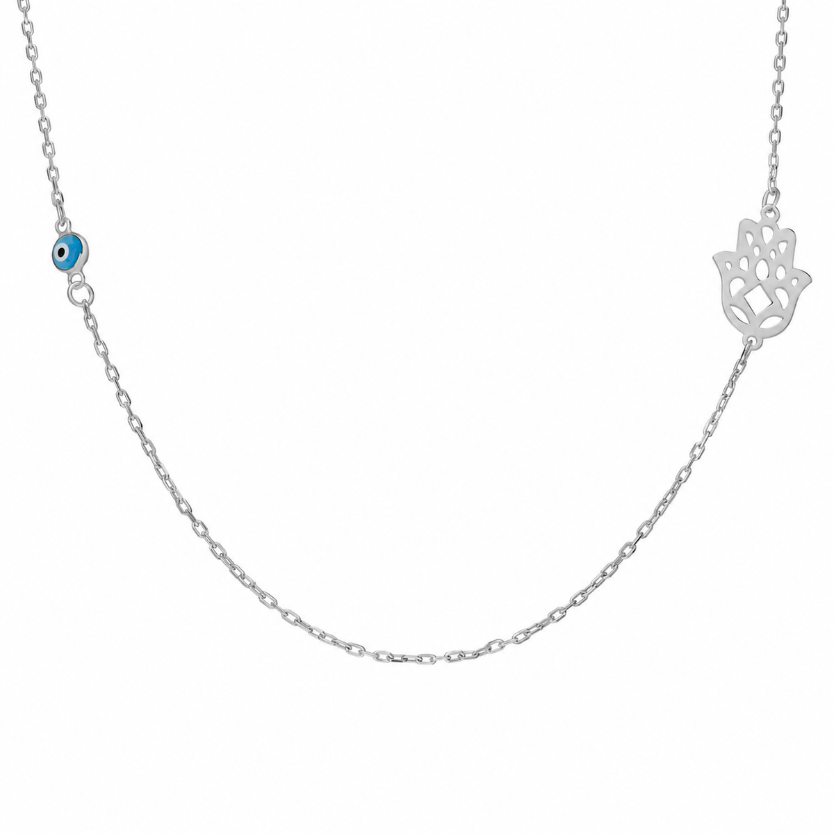Desenli Fatma Ana Eli Göz Nazar Kolye | 925 Ayar Gümüş – Jeweliay Jewelry – 2 – Silver beyaz fon #RENK_silver
