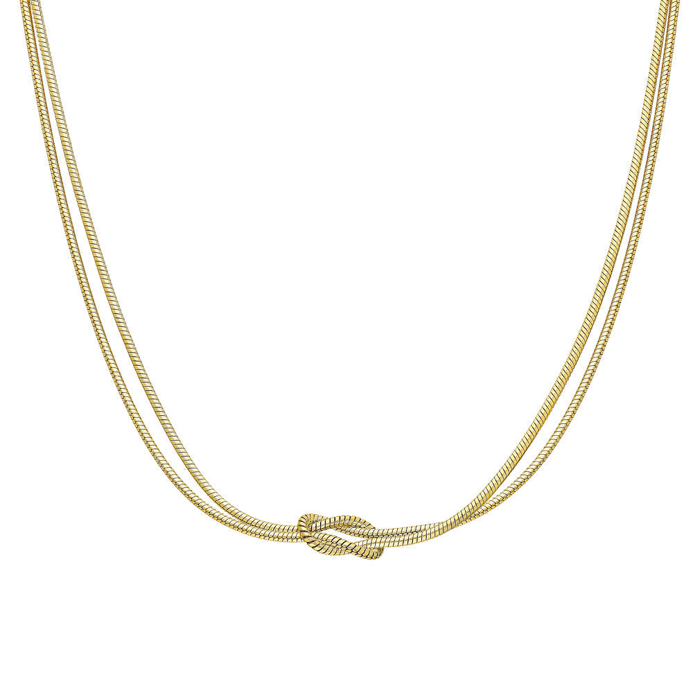 Düğüm Detaylı Zincir Kolye | 925 Ayar Gümüş — Gold — beyaz fon #RENK_gold