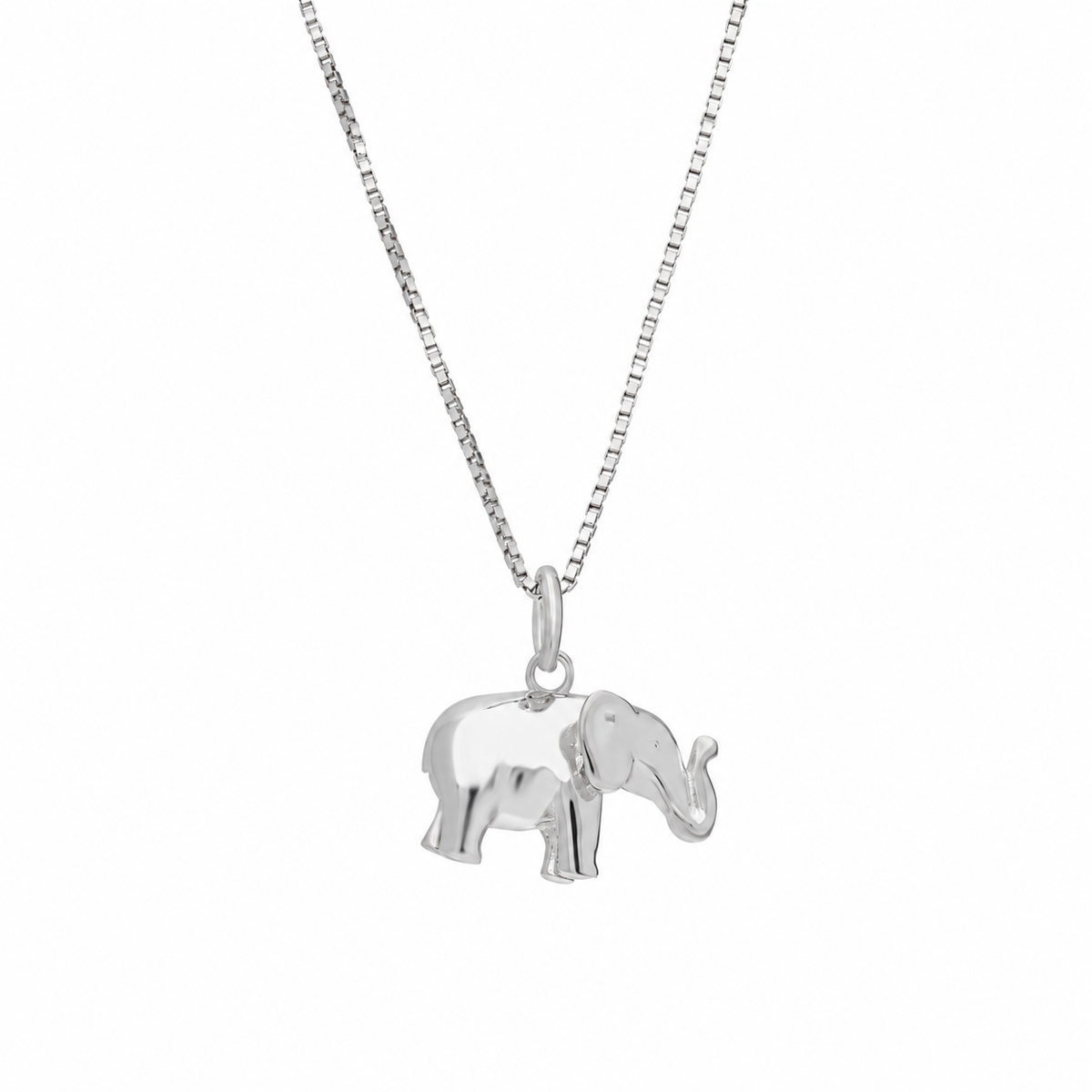 Fil Figürlü Küp Zincirli Charm Kolye | 925 Ayar Gümüş – Jeweliay Jewelry – 2 – Silver beyaz fon #RENK_silver