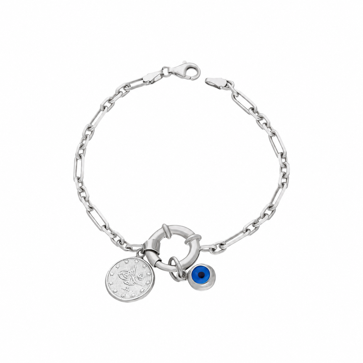 Gemici Kilit Göz Nazar Reşat Sallantılı Bileklik | 925 Ayar Gümüş – Jeweliay Jewelry – 2 – Silver beyaz fon #RENK_silver