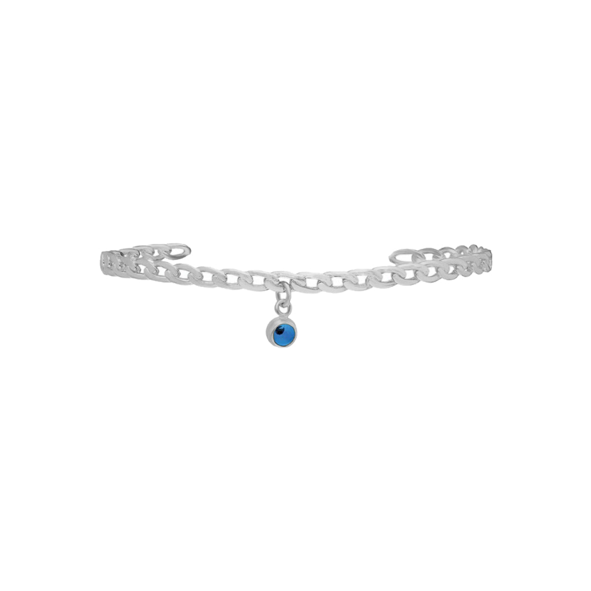 Göz Nazar Sallantılı Kelepçe Bileklik | 925 Ayar Gümüş – Jeweliay Jewelry – 2 – Silver beyaz fon #RENK_silver