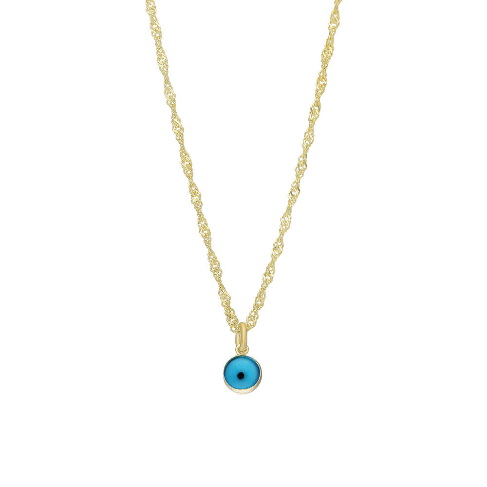 Göz Nazar Sallantılı Singapur Zincir Kolye | 925 Ayar Gümüş — Gold — beyaz fon #Renk_gold