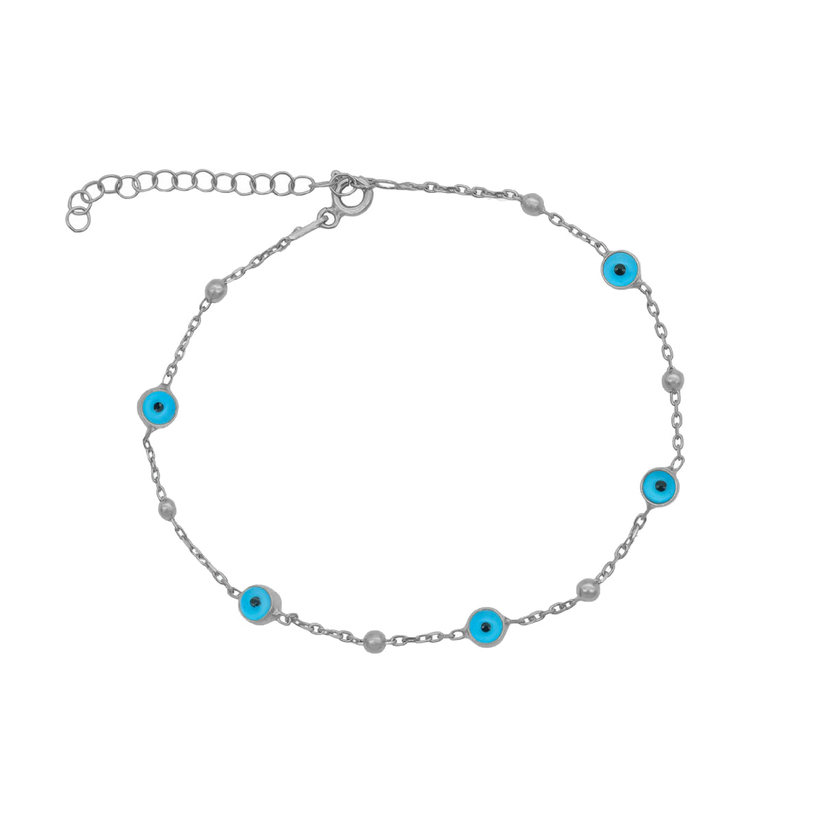 Göz Nazar Top Zincir Bileklik | 925 Ayar Gümüş – Jeweliay Jewelry – 3 – Silver beyaz fon #RENK_silver