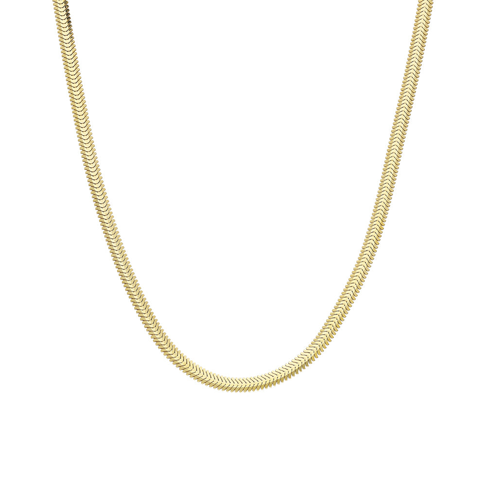 Hacimli İtalyan Zincir Kolye | 925 Ayar Gümüş — Gold — beyaz fon #RENK_gold