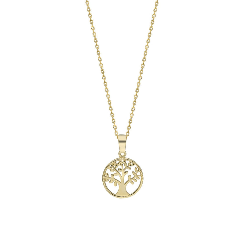 Hayat Ağacı Kolye | 925 Ayar Gümüş — Gold — beyaz fon #RENK_gold