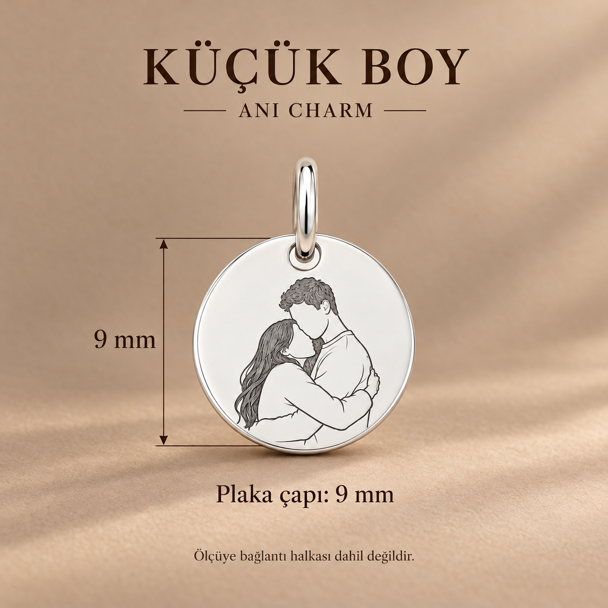 Anı Charm – küçük boy – 9 mm plaka çapı – Jeweliay Jewelry