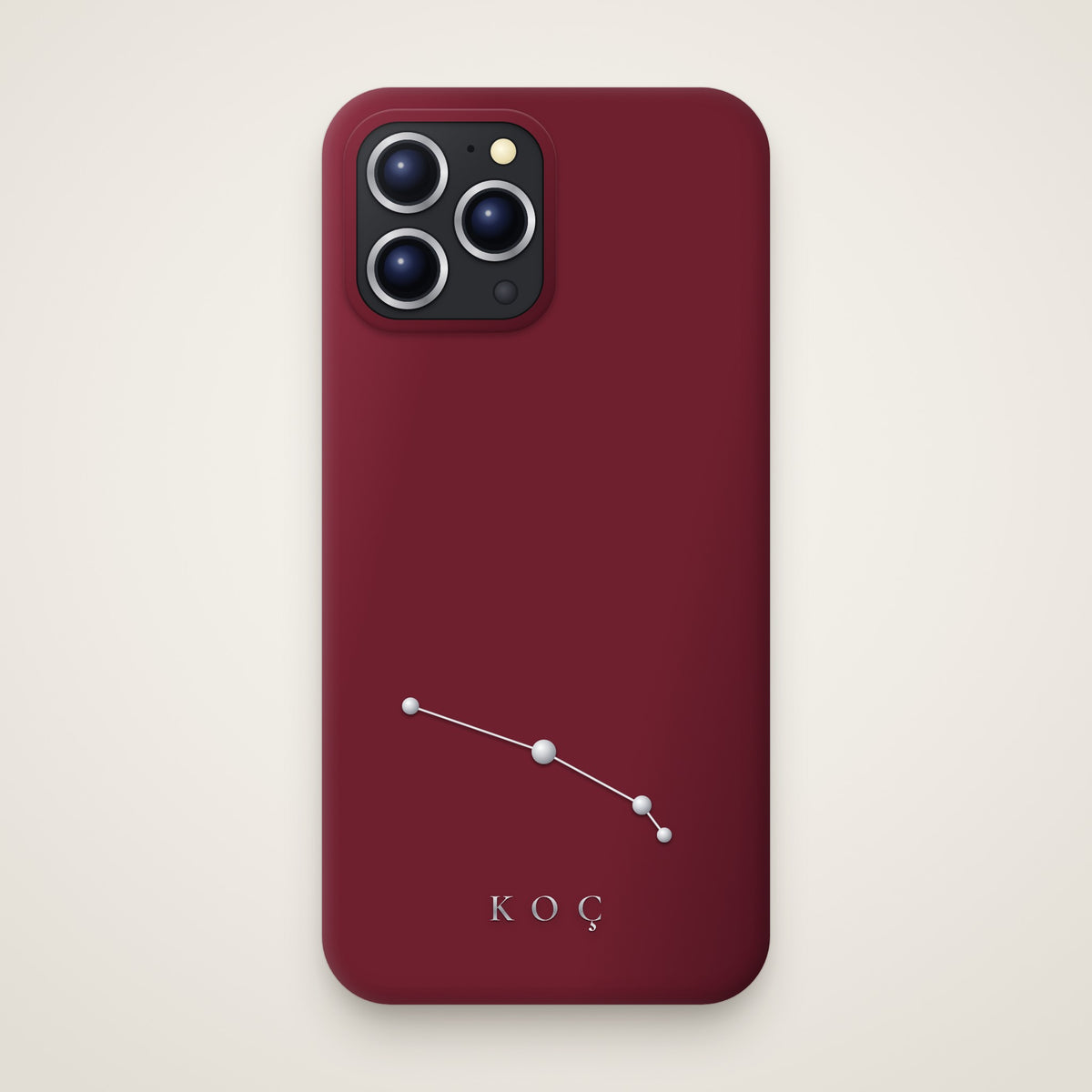 Kişiye Özel Burç Takımyıldızlı MagSafe Silikon Telefon Kılıfı – Bordo