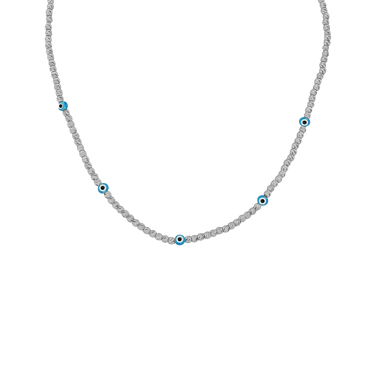 Kalemli Dorica Göz Nazarlı Kolye | 925 Ayar Gümüş – Jeweliay Jewelry – 3 – Silver beyaz fon #RENK_silver