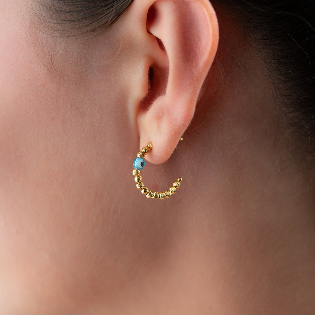 Kalemli Dorica Nazar Küpe | 925 Ayar Gümüş – Jeweliay Jewelry – 6