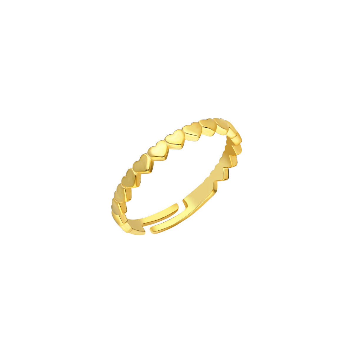 Kalp Sıralı Yüzük | 925 Ayar Gümüş – Jeweliay Jewelry – 1 – Gold beyaz fon #RENK_gold