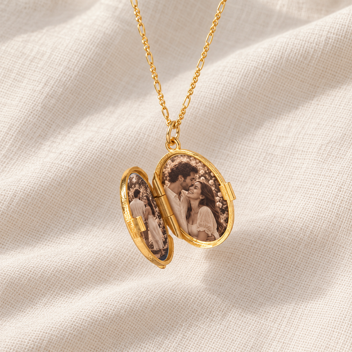 Kişiye Özel Antik Güneş Desenli Fotoğraflı Kapaklı Kolye | 925 Ayar Gümüş – Jeweliay Jewelry – 2