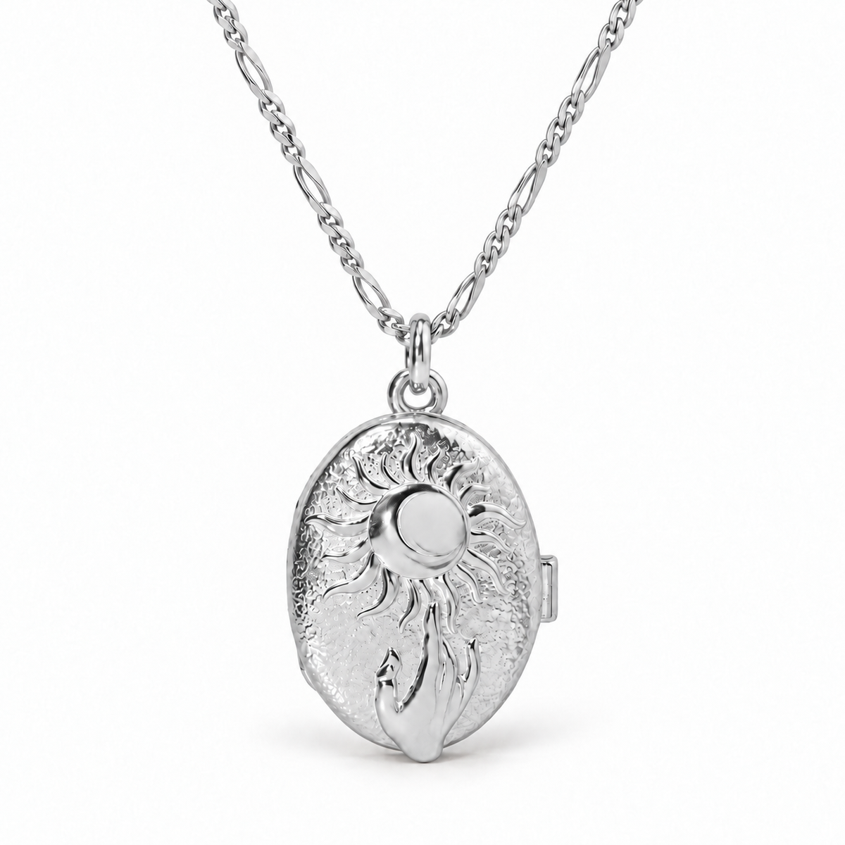 Kişiye Özel Antik Güneş Desenli Fotoğraflı Kapaklı Kolye | 925 Ayar Gümüş – Jeweliay Jewelry – 6 – Silver beyaz fon #RENK_silver