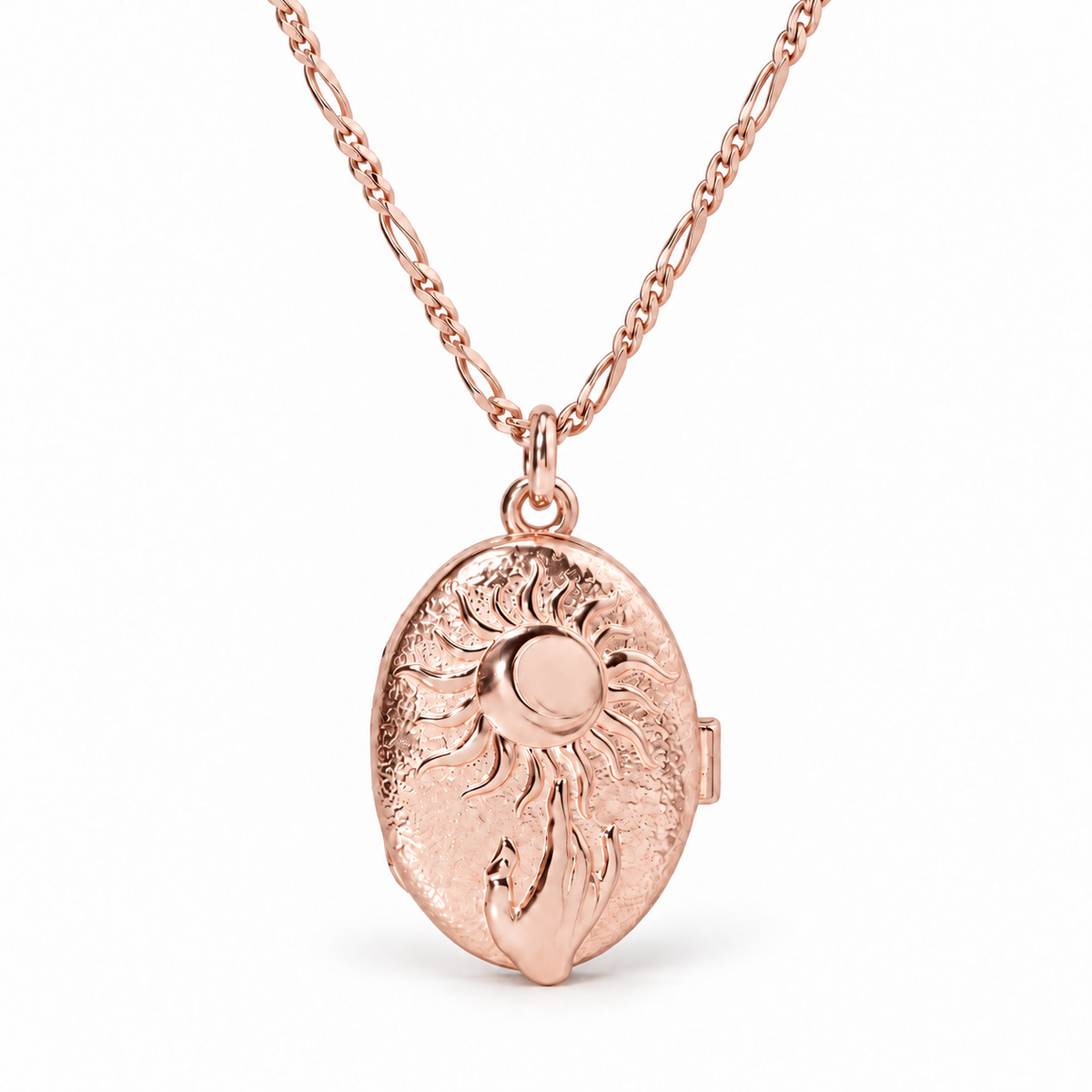 Kişiye Özel Antik Güneş Desenli Fotoğraflı Kapaklı Kolye | 925 Ayar Gümüş – Jeweliay Jewelry – 7 – Rose beyaz fon #RENK_rose