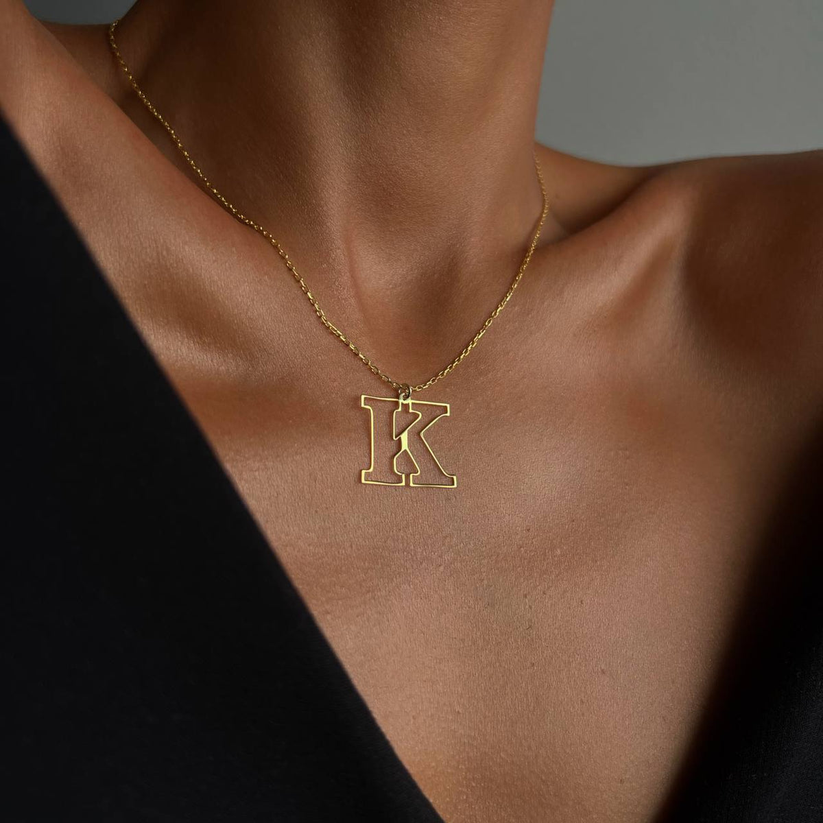 Kişiye Özel Çerçeve Harf Kolye | 925 Ayar Gümüş – Jeweliay Jewelry – 4
