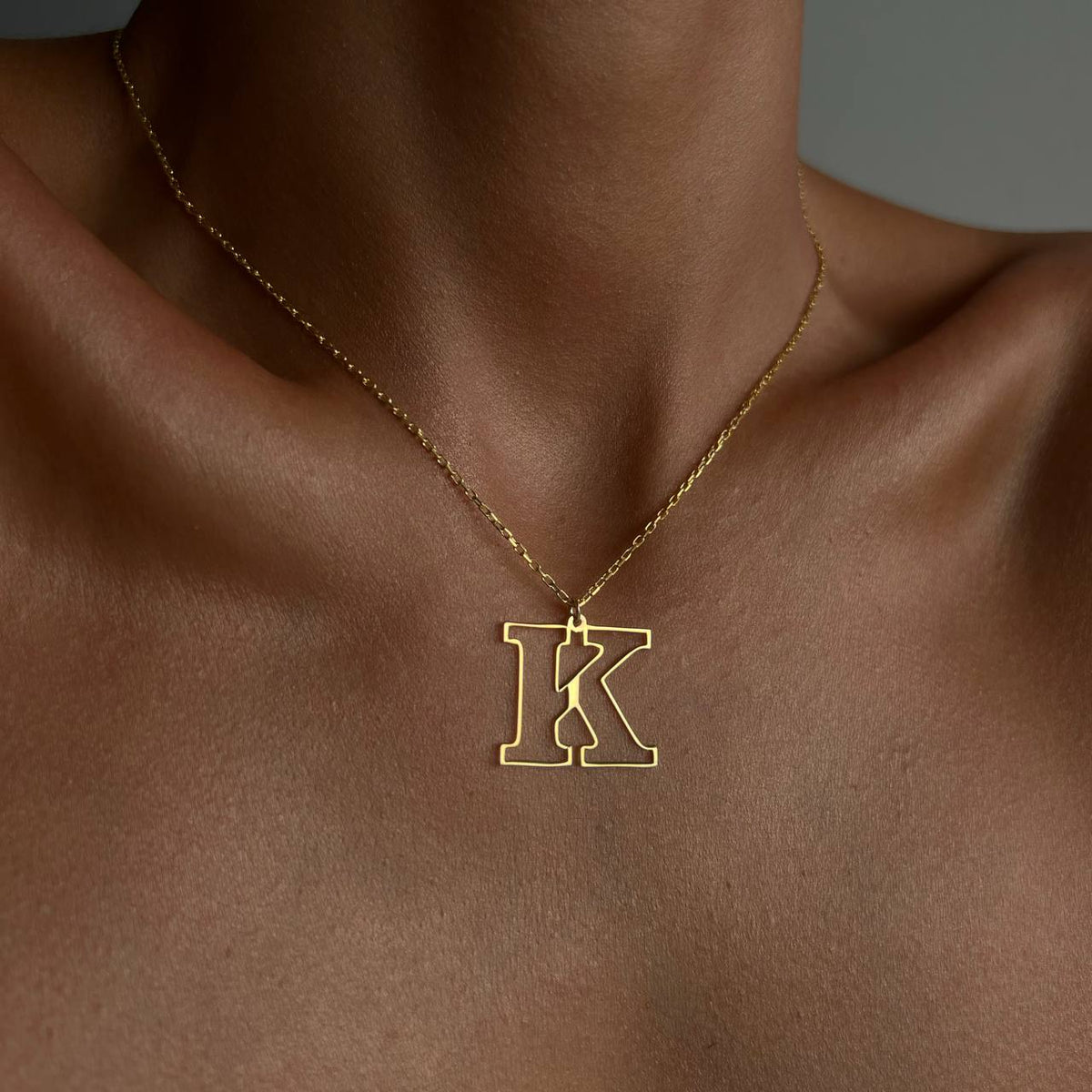 Kişiye Özel Çerçeve Harf Kolye | 925 Ayar Gümüş – Jeweliay Jewelry – 5