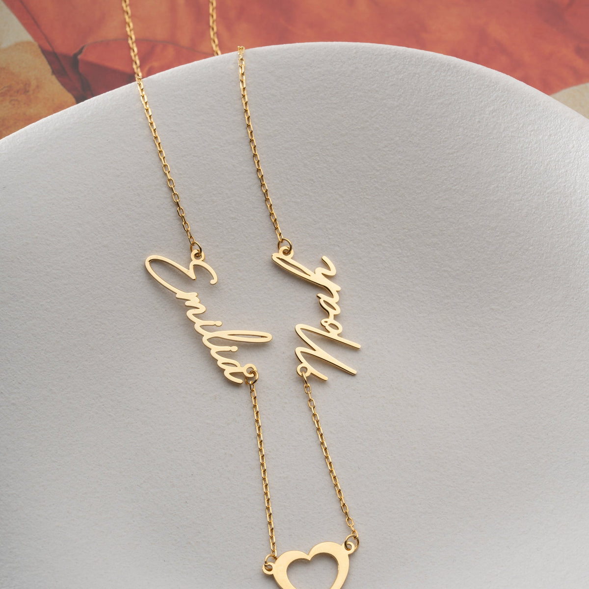 Kişiye Özel Çift İsim Yazılı Kalpli Kolye | 925 Ayar Gümüş – Jeweliay Jewelry – 5