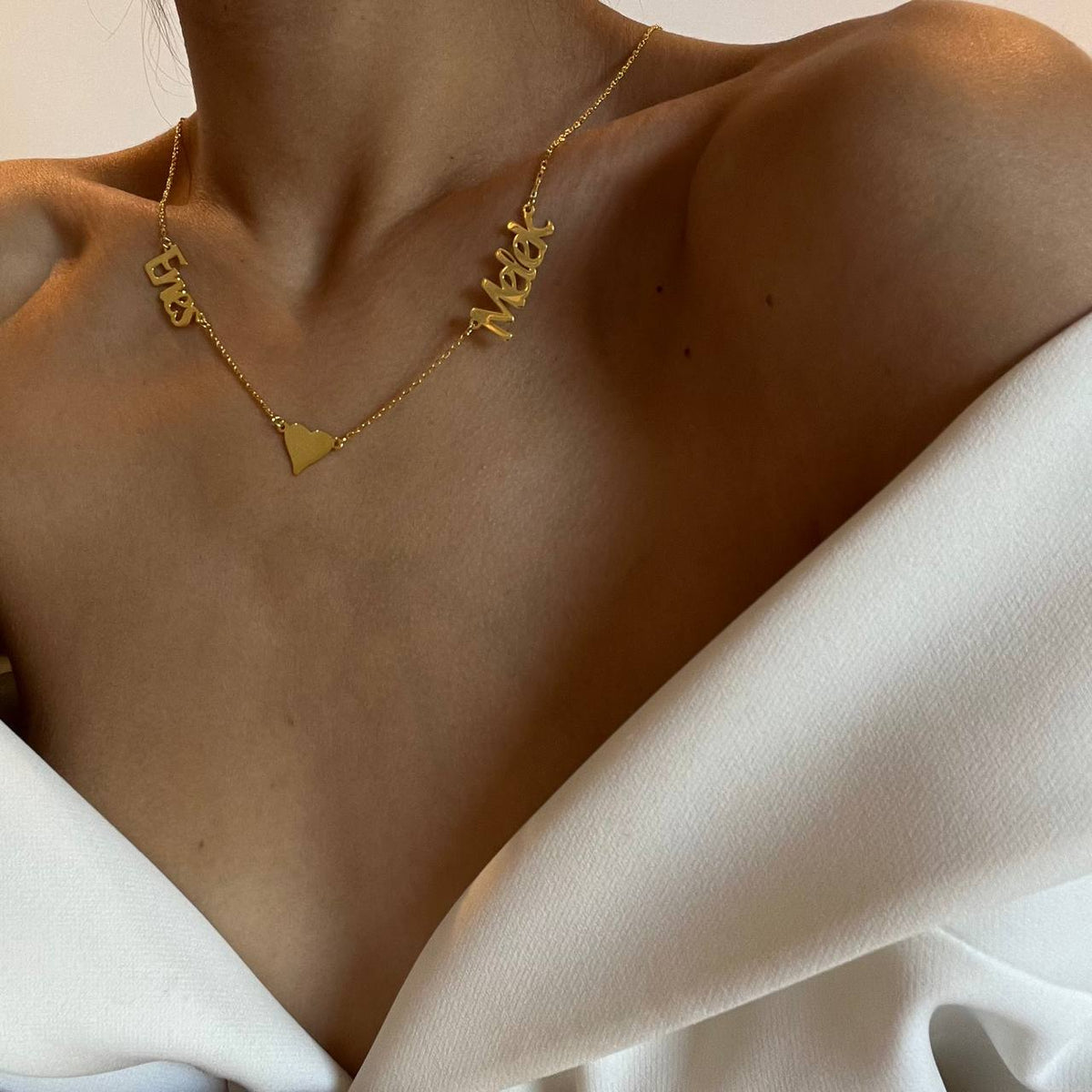 Kişiye Özel Çift İsimli Kalpli Kolye | 925 Ayar Gümüş – Jeweliay Jewelry – 4