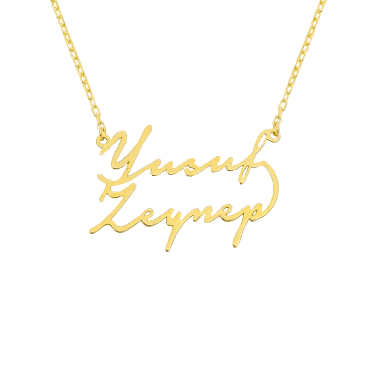Kişiye Özel Çift Yatay İsimli Kolye | 925 Ayar Gümüş – Jeweliay Jewelry – 1 – Gold beyaz fon #RENK_gold