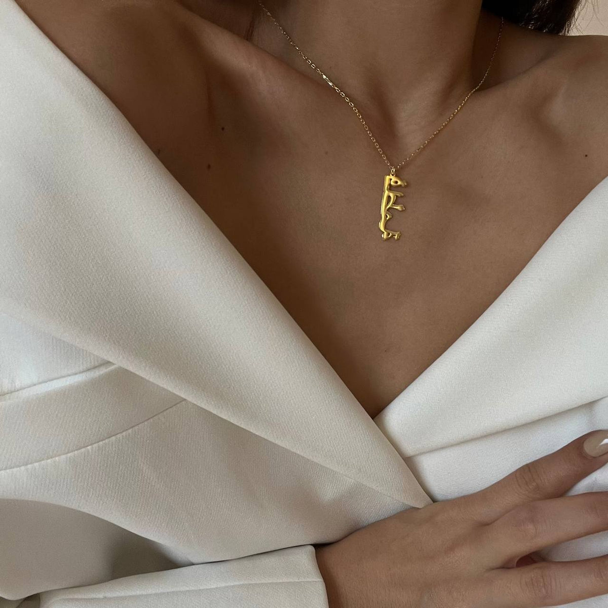 Kişiye Özel Dikey Arapça İsim Kolye | 925 Ayar Gümüş – Jeweliay Jewelry – 5