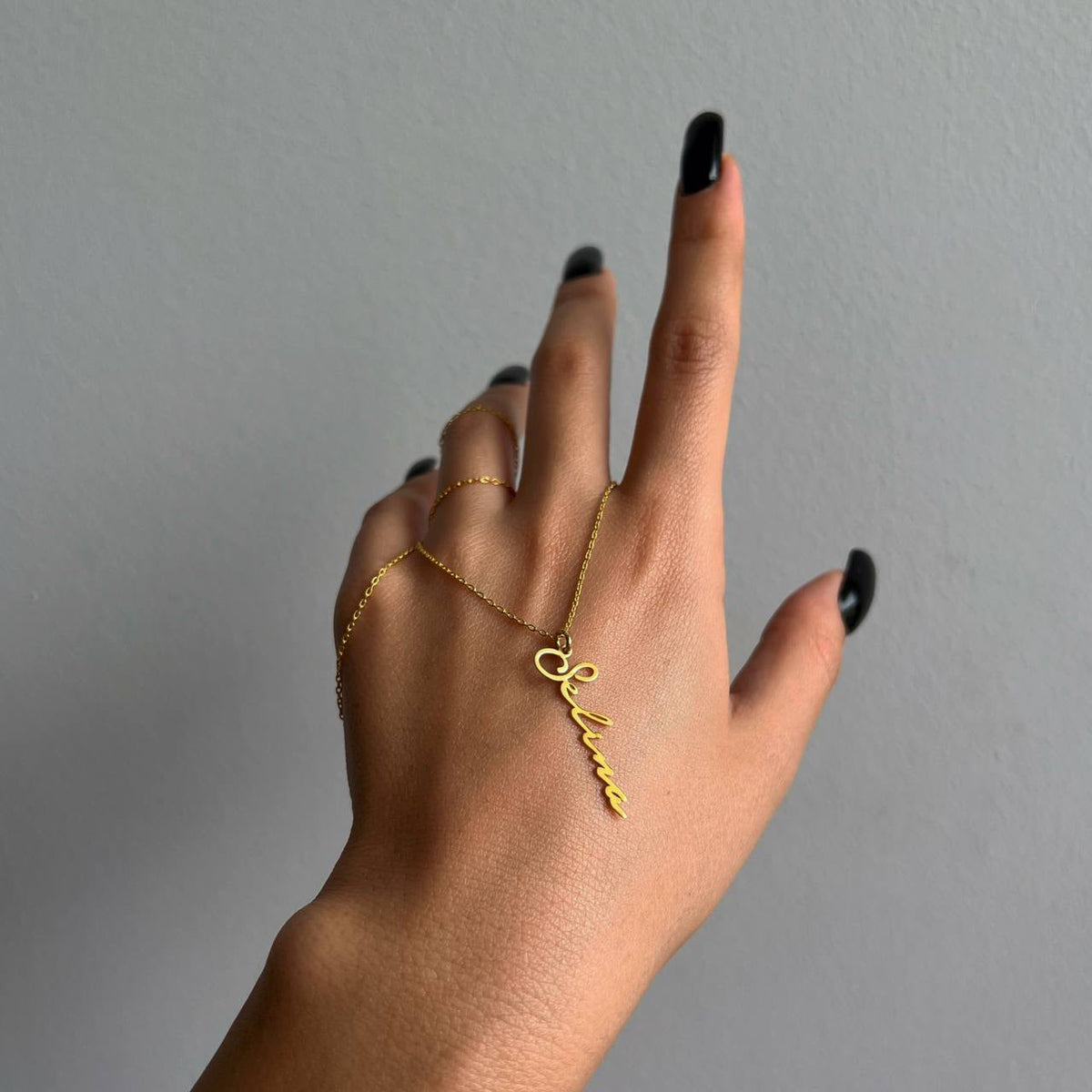 Kişiye Özel Dikey İsim Yazılı Notera Fontlu Kolye | 925 Ayar Gümüş – Jeweliay Jewelry – 14