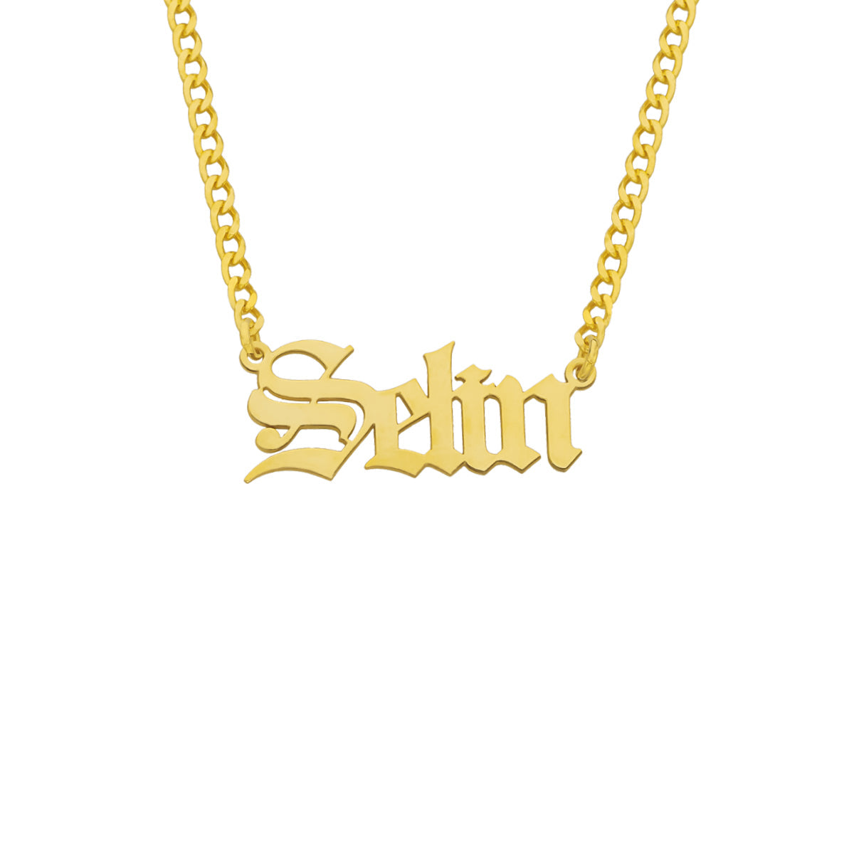Kişiye Özel Gotik İsimli Gurmet Zincir Kolye | 925 Ayar Gümüş – Jeweliay Jewelry – 1 – Gold beyaz fon #RENK_gold