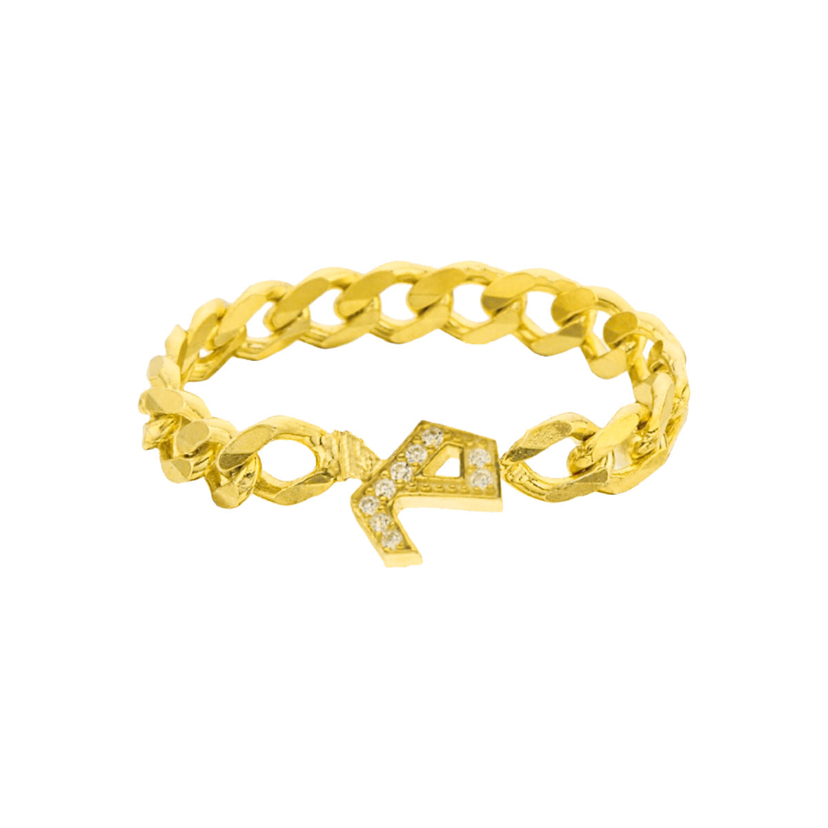 Kişiye Özel Gotik Zirkon Taşlı Harf Yüzük | 925 Ayar Gümüş – Jeweliay Jewelry – 1 – Gold beyaz fon #RENK_gold