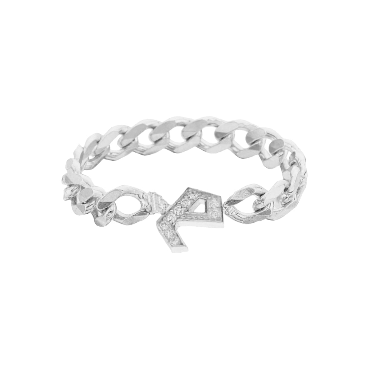 Kişiye Özel Gotik Zirkon Taşlı Harf Yüzük | 925 Ayar Gümüş – Jeweliay Jewelry – 2 – Silver beyaz fon #RENK_silver