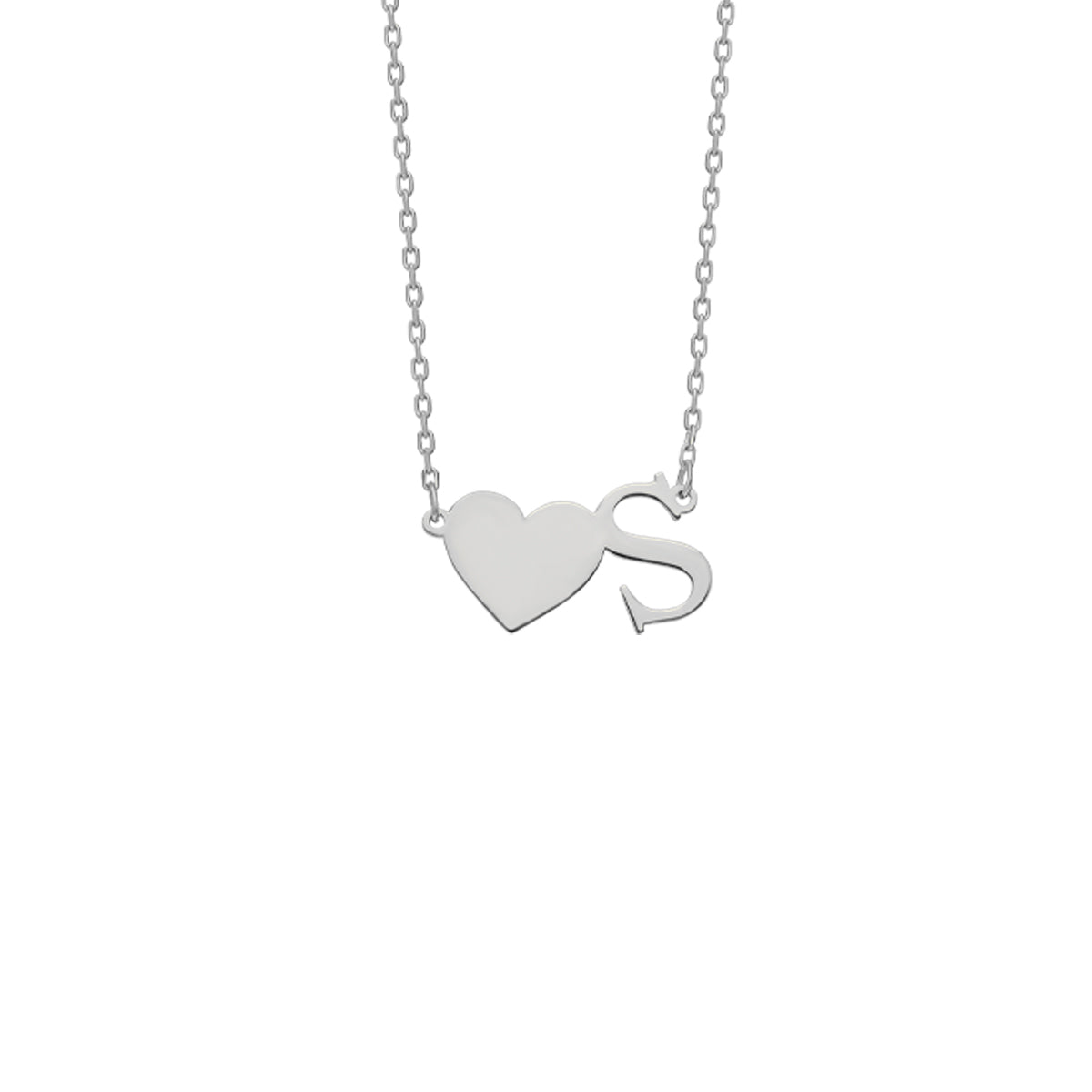 Kişiye Özel Harf Kalp Birleşik Kolye | 925 Ayar Gümüş – Jeweliay Jewelry – 2 – Silver beyaz fon #RENK_silver