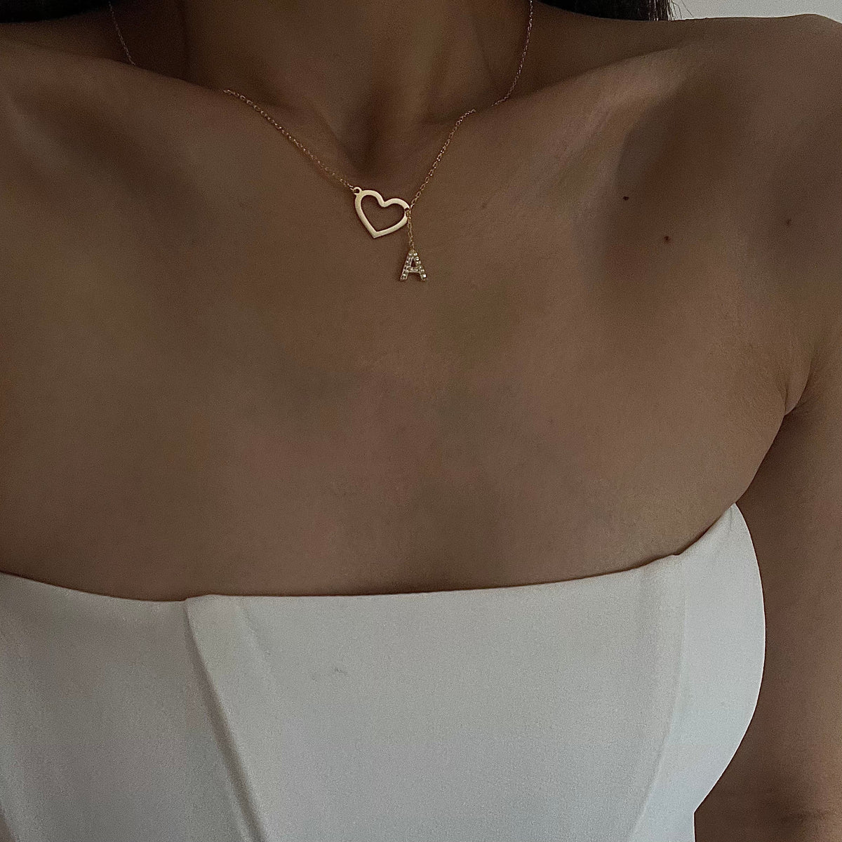 Kişiye Özel Harf Sallantılı Kalp Y Tasarım Kolye | 925 Ayar Gümüş – Jeweliay Jewelry – 11