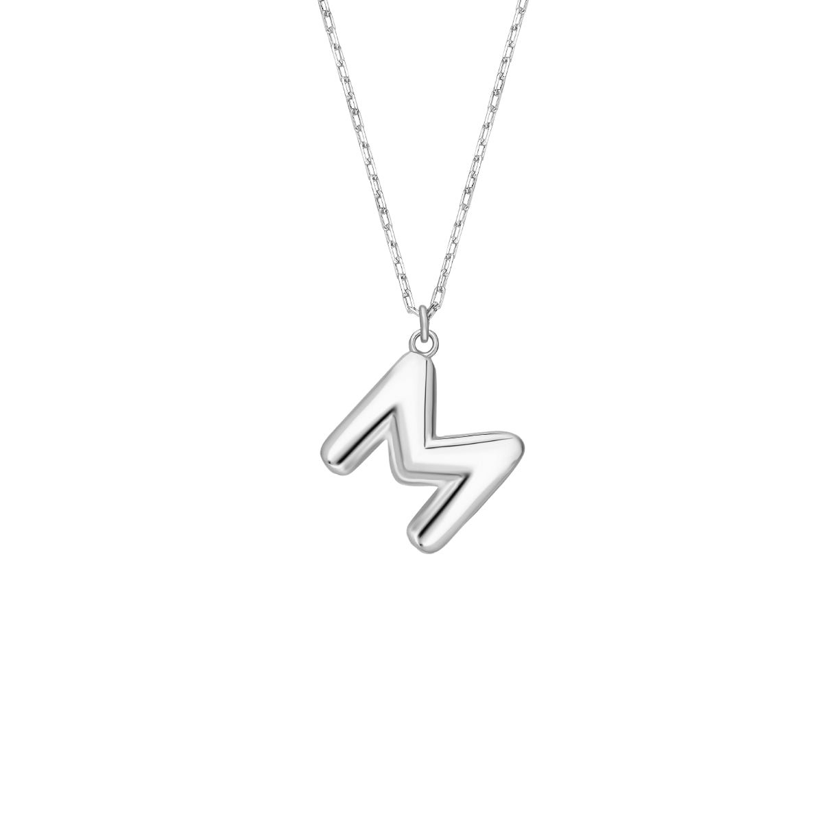 Kişiye Özel Harfli Bombeli Kolye | 925 Ayar Gümüş – Jeweliay Jewelry – 2 – Silver beyaz fon #RENK_silver