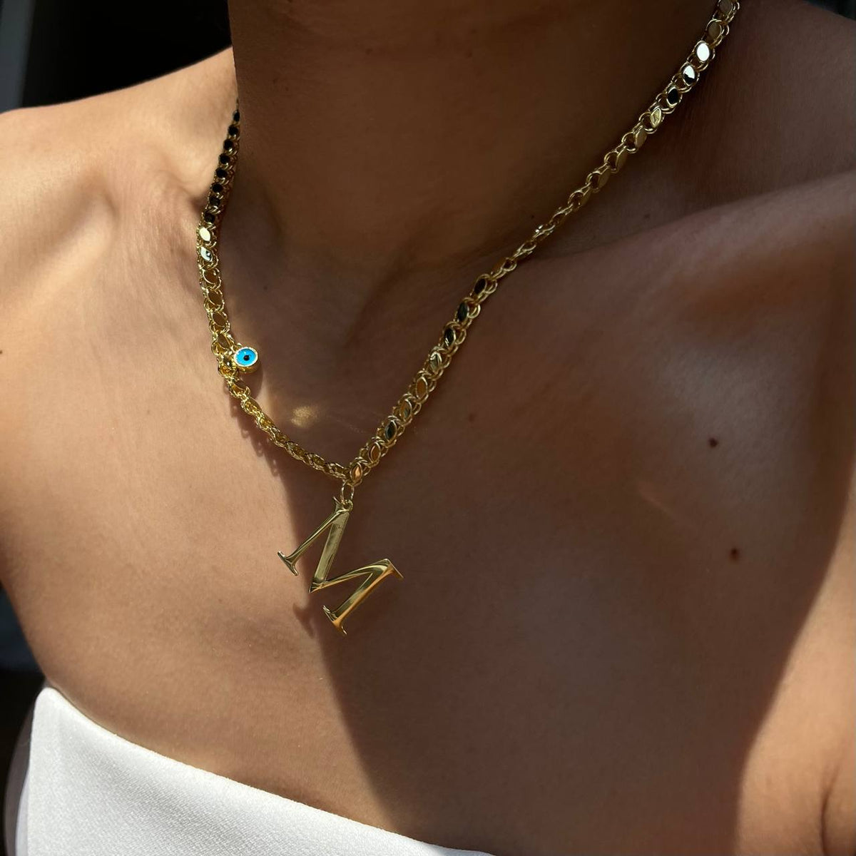 Kişiye Özel Harfli Pullu Zincir Kolye | 925 Ayar Gümüş – Jeweliay Jewelry – 4