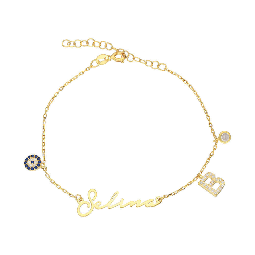 Kişiye Özel Harfli ve İsimli Nazarlı Sallantılı Notera Bileklik | 925 Ayar Gümüş – Jeweliay Jewelry – 1 – Gold beyaz fon #RENK_gold