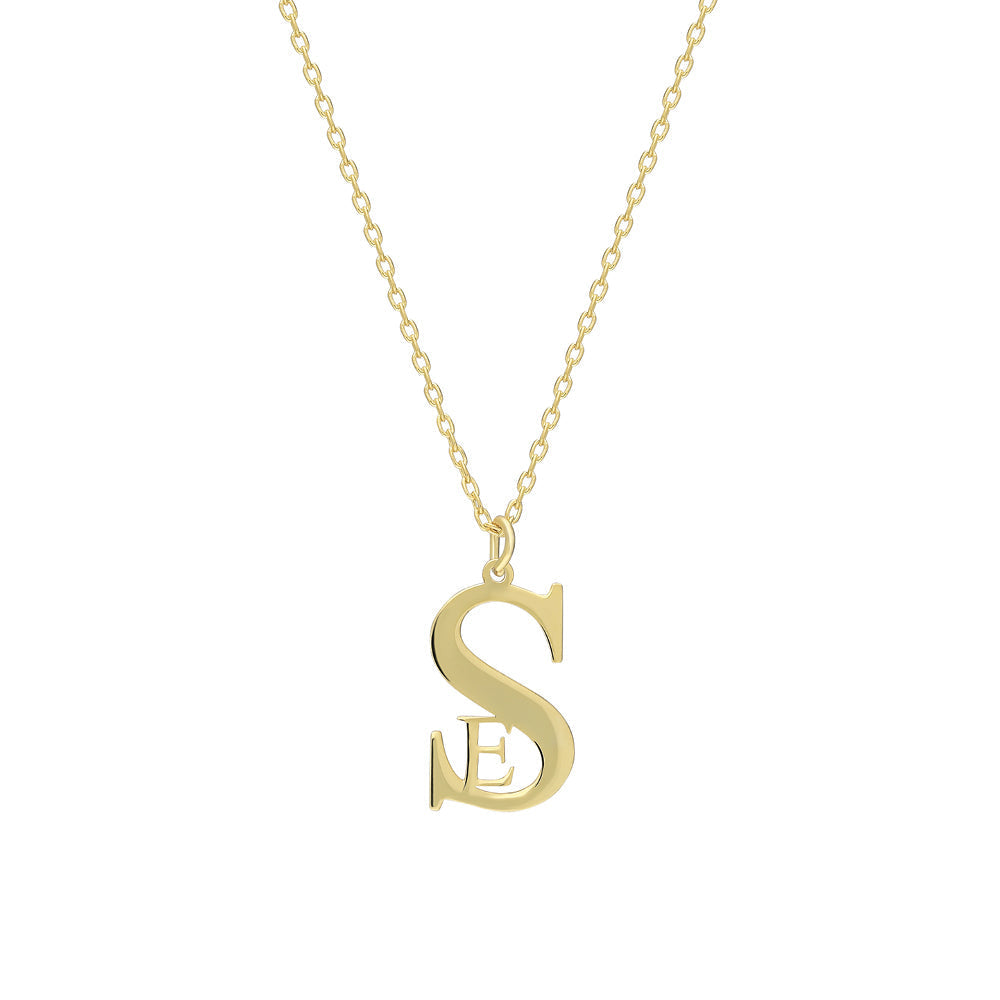 Kişiye Özel İç İçe Büyük ve Küçük Harf Kolye | 925 Ayar Gümüş – Jeweliay Jewelry – 1 – Gold beyaz fon #RENK_gold