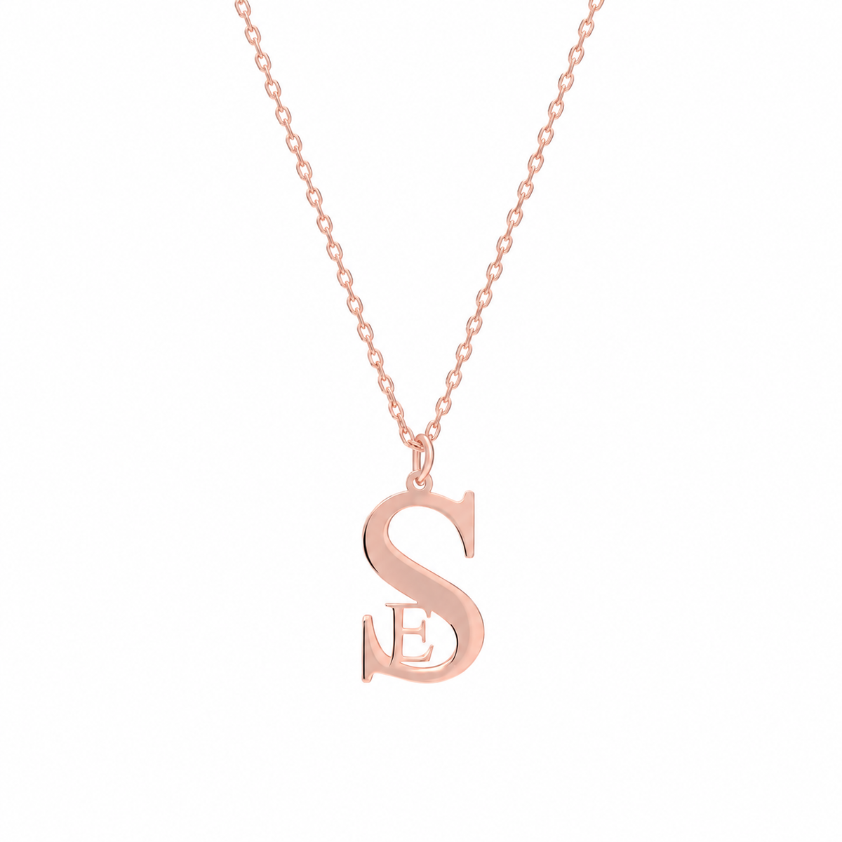 Kişiye Özel İç İçe Büyük ve Küçük Harf Kolye | 925 Ayar Gümüş – Jeweliay Jewelry – 3 – Rose beyaz fon #RENK_rose
