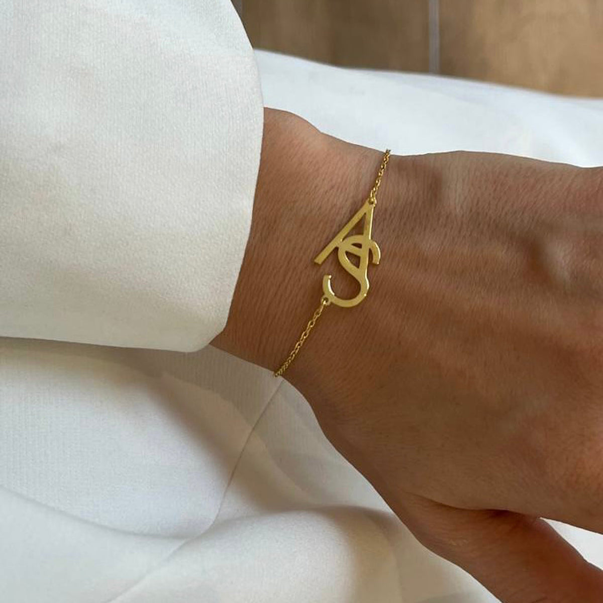 Kişiye Özel İç İçe Harfli Bileklik | 925 Ayar Gümüş – Jeweliay Jewelry – 7