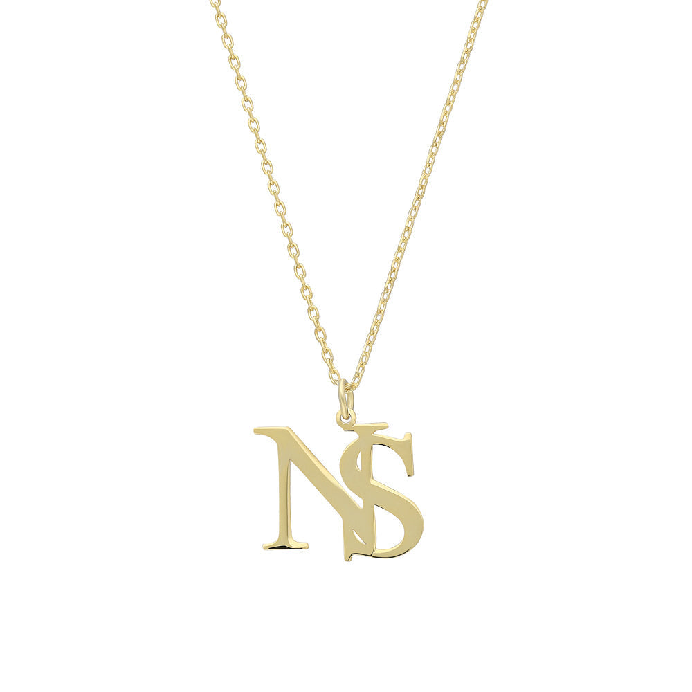 Kişiye Özel İç İçe İki Harfli Kolye | 925 Ayar Gümüş – Jeweliay Jewelry – 4 – Gold beyaz fon #RENK_gold