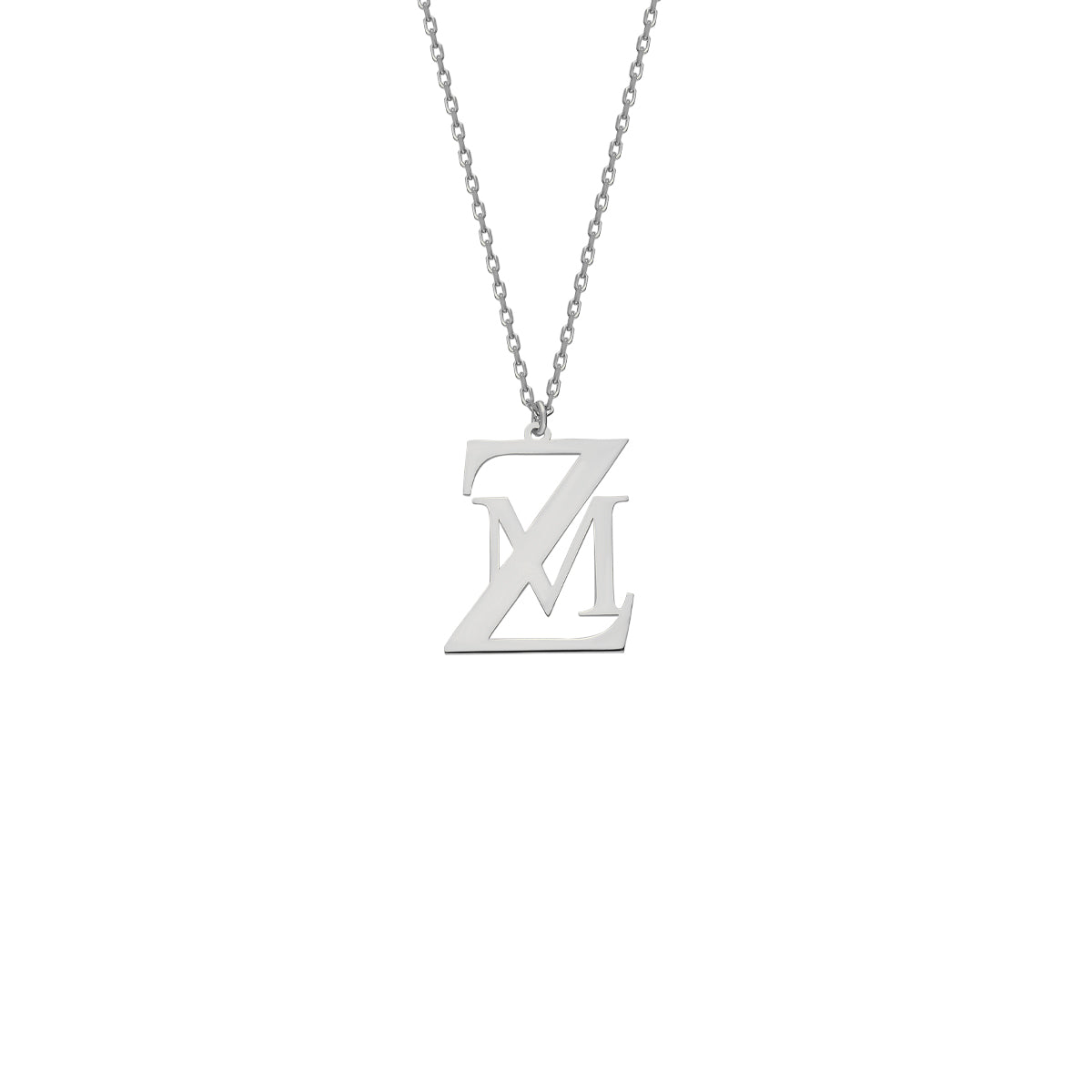 Kişiye Özel İç İçe İki Harfli Kolye | 925 Ayar Gümüş – Jeweliay Jewelry – 19
