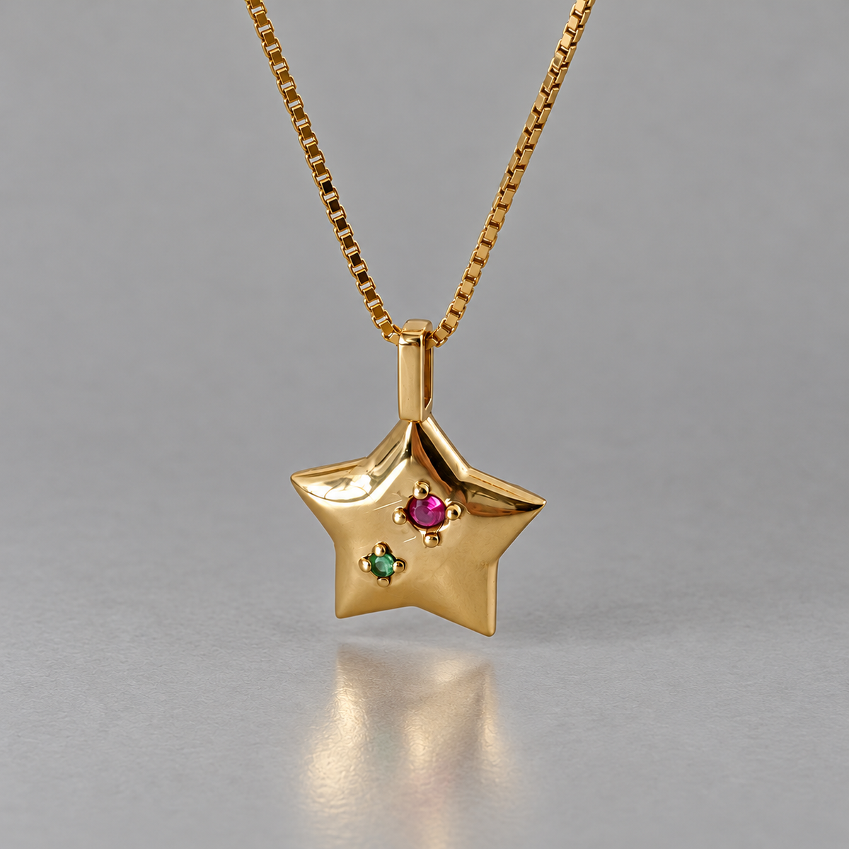 Kişiye Özel İki Doğum Taşlı Yıldız Kolye – Jeweliay Jewelry – 01