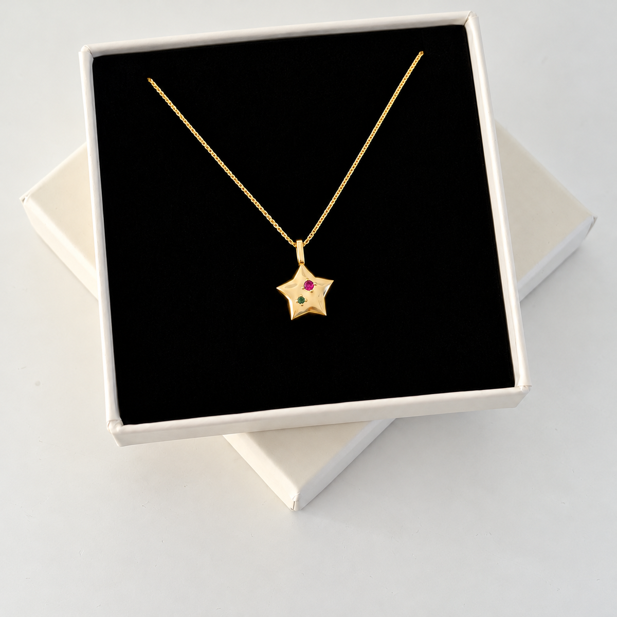 Kişiye Özel İki Doğum Taşlı Yıldız Kolye – Jeweliay Jewelry – 06