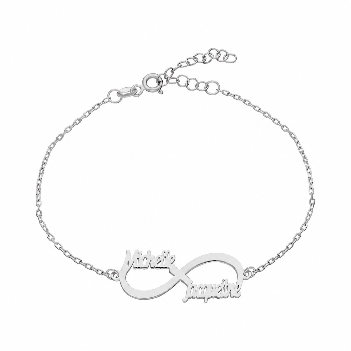 Kişiye Özel İki İsim Yazılı Sonsuzluk Bileklik | 925 Ayar Gümüş – Jeweliay Jewelry – 2 – Silver beyaz fon #RENK_silver
