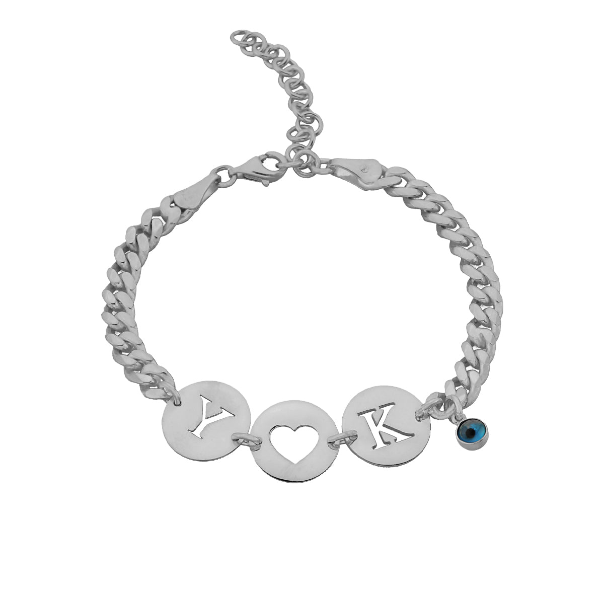 Kişiye Özel İkili Harf Gurmet Bileklik | 925 Ayar Gümüş – Jeweliay Jewelry – 2 – Silver beyaz fon #RENK_silver