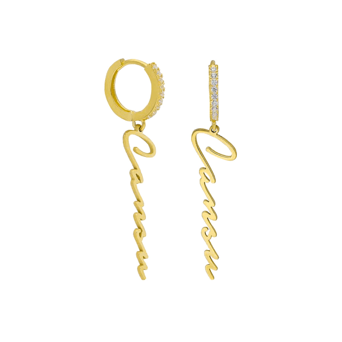 Kişiye Özel İmza İsimli Dikey Küpe | 925 Ayar Gümüş – Jeweliay Jewelry – 1 – Gold beyaz fon #RENK_gold