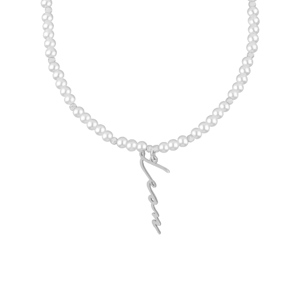 Kişiye Özel İncili İmza İsim Kolye | 925 Ayar Gümüş – Jeweliay Jewelry – 2 – Silver beyaz fon #RENK_silver